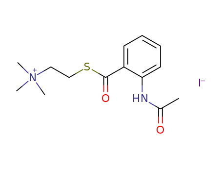 Molecular Structure of 110386-94-2 (Ethanaminium, 2-[[2-(acetylamino)benzoyl]thio]-N,N,N-trimethyl-, iodide)