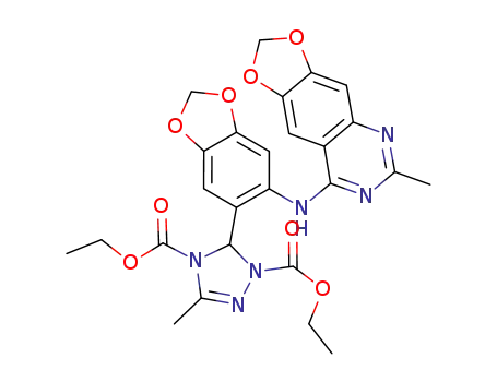 diethyl 3-methyl-5<4,5-methylenedioxy-2-(2-methyl-6,7-methylenedioxyquinazolin-4-ylamino)phenyl>-Δ<sup>2</sup>-1,2,4-triazoline-1,4-dicarboxylate