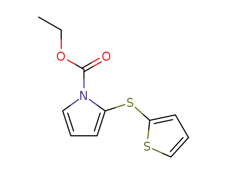 1H-Pyrrole-1-carboxylic acid, 2-(2-thienylthio)-, ethyl ester