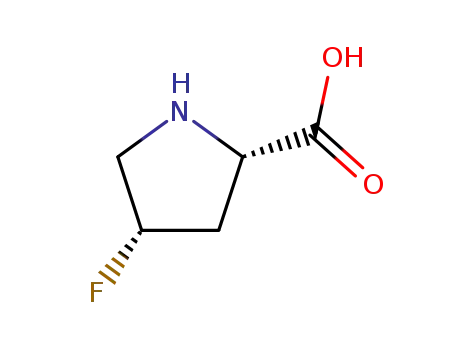 Molecular Structure of 2438-57-5 ((2S,4S)-4-FLUORO-PYRROLIDINE-2-CARBOXYLIC ACID)