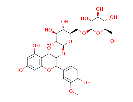4H-1-Benzopyran-4-one,3-[(6-O-b-D-glucopyranosyl-b-D-glucopyranosyl)oxy]-5,7-dihydroxy-2-(4-hydroxy-3-methoxyphenyl)-