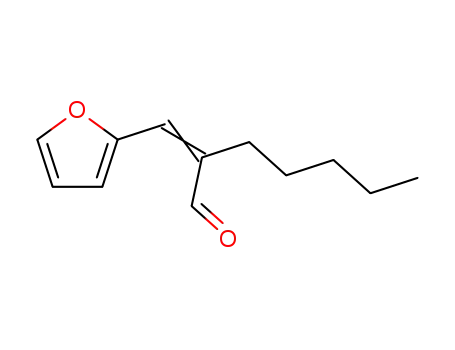 Molecular Structure of 67801-21-2 (2-(2-furylmethylene)heptan-1-al)