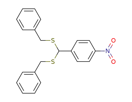 Molecular Structure of 21299-21-8 (1-[bis(benzylsulfanyl)methyl]-4-nitrobenzene)