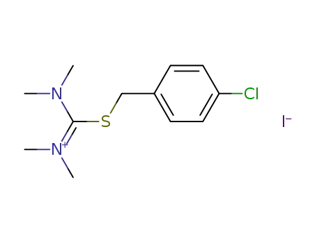Molecular Structure of 131887-62-2 ([(4-Chloro-benzylsulfanyl)-dimethylamino-methylene]-dimethyl-ammonium; iodide)