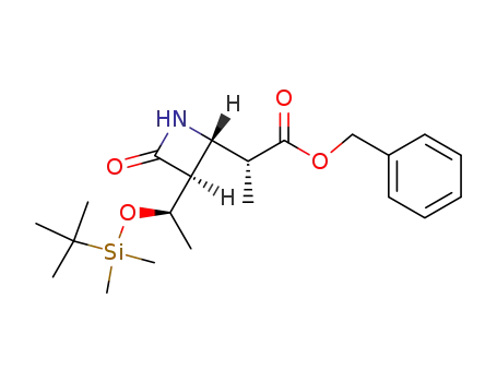Molecular Structure of 96035-98-2 ((3S,4S)-4-<(1R)-1-benzyloxycarbonylethyl>-3-<(1R)-1-tert-butyldimethylsilyloxyethyl>-2-azetidinone)
