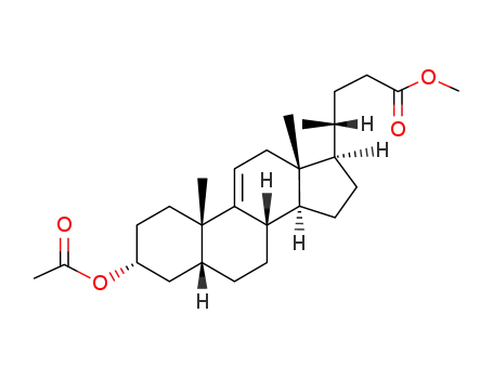 Molecular Structure of 30365-63-0 (methyl 3α-acetoxy-5β-chol-9(11)-en-24-oate)