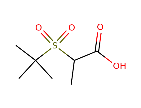 Molecular Structure of 854675-65-3 (2-(2-methyl-propane-2-sulfonyl)-propionic acid)