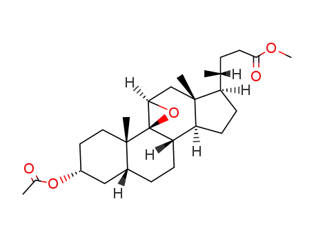 Molecular Structure of 107329-63-5 (3α-acetoxy-9,11β-epoxy-5β,9β-cholan-24-oic acid methyl ester)