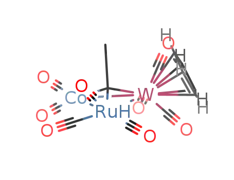 dicarbonyl(cyclopentadienyl)-μ3-ethylidine-μ3-hydrido-triangulo-(tricarbonylcobalt)(tricarbonylruthenium)tungsten(Co-Ru,Co-W,Ru-W)