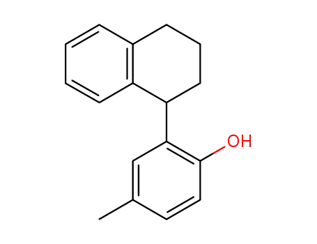 Molecular Structure of 80355-66-4 (Phenol, 4-methyl-2-(1,2,3,4-tetrahydro-1-naphthalenyl)-)