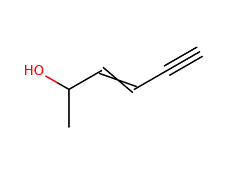 Molecular Structure of 31617-75-1 (hex-3-en-5-yn-2-ol)