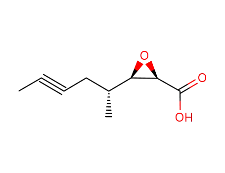 Molecular Structure of 158220-65-6 ((2R,3R,4R) 2,3-epoxy-4-methyl oct-6-ynoic acid)