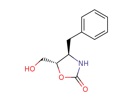 Molecular Structure of 95832-37-4 ((4R,5S)-5-benzyl-4-(hydroxymethyl)-1,3-oxazolidin-2-one)