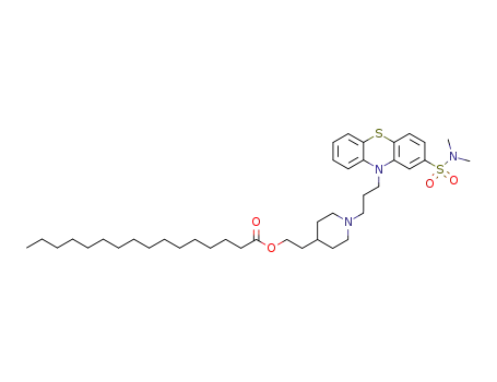 Molecular Structure of 37517-26-3 (2-[1-[3-[2-[(dimethylamino)sulphonyl]-10H-phenothiazin-10-yl]propyl]piperidin-4-yl]ethyl palmitate)