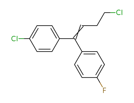 Molecular Structure of 83929-31-1 (1-chloro-4-[4-chloro-1-(4-fluorophenyl)-1-butenyl]benzene)