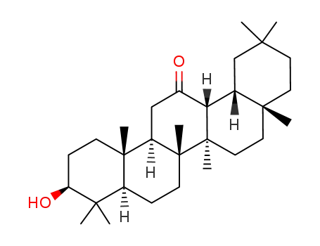 Molecular Structure of 5916-18-7 (3β-hydroxyoleanane-12-one)