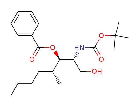 Molecular Structure of 372119-46-5 ((2R,3R,4R,6E)-2-tert-butoxycarbonylamino-3-benzoyloxy-4-methyloct-6-en-1-ol)