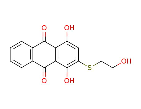 Molecular Structure of 3319-54-8 (1,4-dihydroxy-2-[(2-hydroxyethyl)thio]anthraquinone)