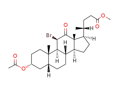 Molecular Structure of 88128-14-7 (3α-acetoxy-11β-bromo-12-oxo-5β-cholan-24-oic acid methyl ester)