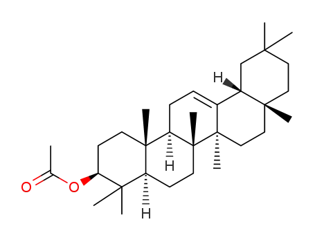 Molecular Structure of 1616-93-9 ([(3S,4aS,6aR,6bS,8aR,12aR,14aS,14bS)-4,4,6a,6b,8a,11,11,14b-octamethyl -1,2,3,4a,5,6,7,8,9,10,12,12a,14,14a-tetradecahydropicen-3-yl] acetate)