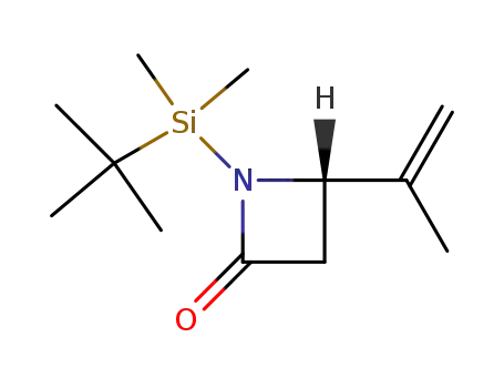 Molecular Structure of 127626-96-4 (2-Azetidinone, 1-[(1,1-dimethylethyl)dimethylsilyl]-4-(1-methylethenyl)-,
(S)-)