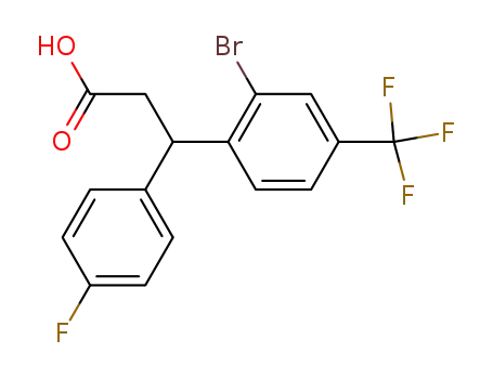 Molecular Structure of 80272-16-8 (3-(2-Bromo-4-(perfluoromethyl)phenyl)-3-(p-fluorophenyl)propionic acid)