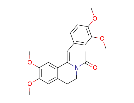 Molecular Structure of 17366-51-7 ((Z)-2-Acetyl-1-<(3,4-dimethoxyphenyl)methylene>-6,7-dimethoxy-1,2,3,4-tetrahydroisoquinoline)