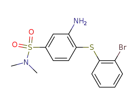 Molecular Structure of 5592-64-3 (3-AMINO-4-[(BROMOPHENYL)THIO]-N,N, DIMETHYL-BENZENESULFONAMIDE)