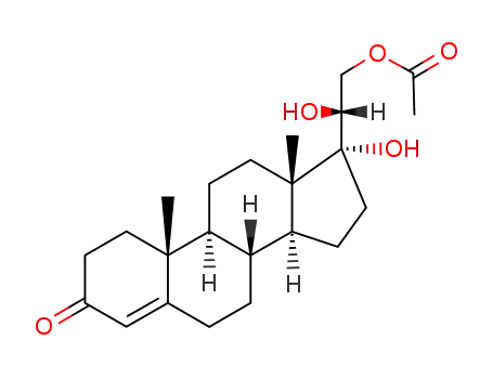 Molecular Structure of 39703-74-7 (17.20β<sub>F</sub>-dihydroxy-21-acetoxy-pregnen-(4)-one-(3))