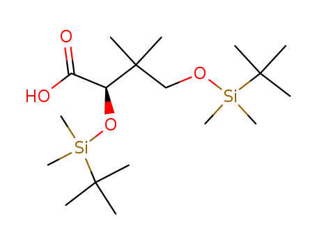 Molecular Structure of 158045-18-2 ((R)-2,4-Bis-(tert-butyl-dimethyl-silanyloxy)-3,3-dimethyl-butyric acid)
