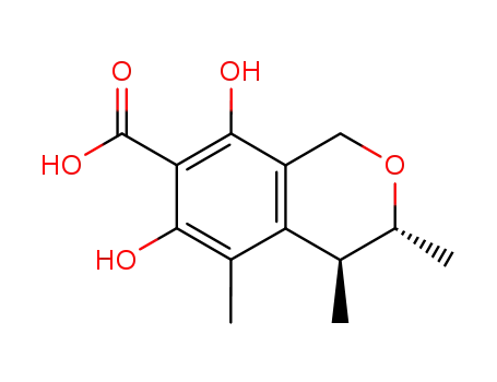 Molecular Structure of 92838-21-6 (6,8-dihydroxy-3,4,5-trimethyl-isochroman-7-carboxylic acid)