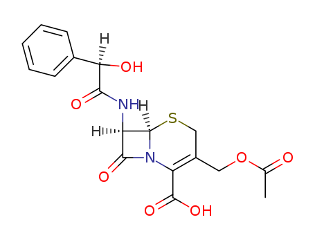 5-Thia-1-azabicyclo[4.2.0]oct-2-ene-2-carboxylicacid, 3-[(acetyloxy)methyl]-7-[[(2R)-2-hydroxy-2-phenylacetyl]amino]-8-oxo-,(6R,7R)-