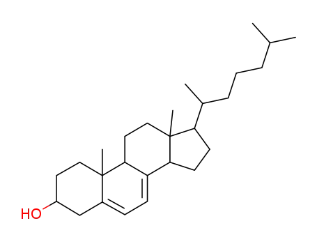 Molecular Structure of 10346-44-8 ((9β)-Cholesta-5,7-dien-3β-ol)