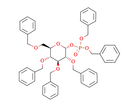 Molecular Structure of 82300-58-1 (dibezylphosphoryl 2,3,4,6-tetra-O-benzyl-α-D-glucopyranoside)
