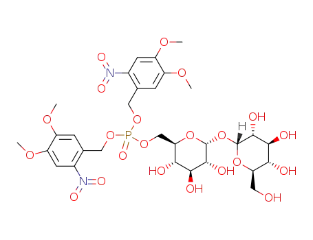 Molecular Structure of 1404341-58-7 (6-O-bis-(4,5-dimethoxy-2-nitrobenzyloxyphosphoryl)-D-trehalose)