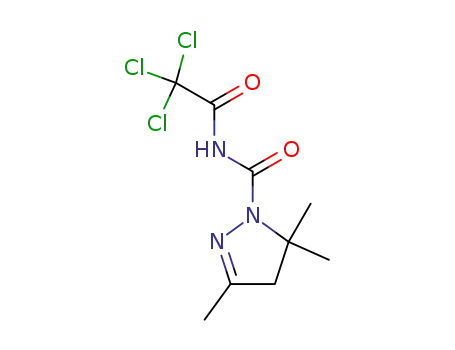 Molecular Structure of 107996-90-7 (N-(3,5,5-trimethyl-2-pyrazolin-2-ylcarbonyl)-2,2,2-trichloroacetamide)