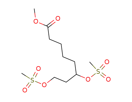 Molecular Structure of 185738-31-2 (Octanoic acid, 6,8-bis[(methylsulfonyl)oxy]-, methyl ester)