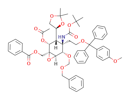 Benzoic acid (1S,2R,3S,4R,5S,6R)-2-acetoxy-5-benzyloxymethoxy-4-tert-butoxycarbonylamino-3-((S)-2,2-dimethyl-[1,3]dioxolan-4-yl)-4-{2-[(4-methoxy-phenyl)-diphenyl-methoxy]-ethyl}-7-oxa-bicyclo[4.1.0]hept-1-ylmethyl ester