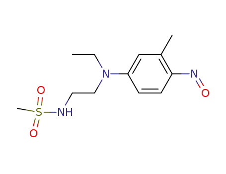 Molecular Structure of 56046-62-9 (N-[2-[ethyl(3-methyl-4-nitrosophenyl)amino]ethyl]methanesulphonamide)