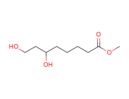 Molecular Structure of 90677-54-6 (Octanoic acid, 6,8-dihydroxy-, methyl ester)