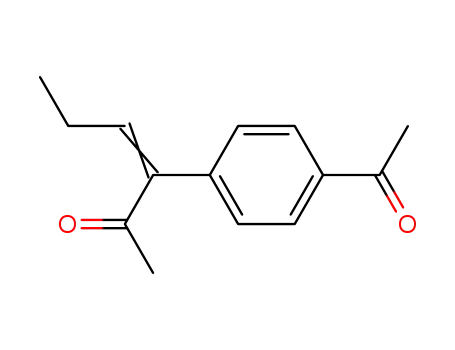 Molecular Structure of 100883-29-2 (3-(4-acetyl-phenyl)-hex-3ξ-en-2-one)