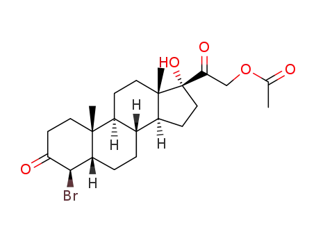 Molecular Structure of 96263-55-7 (4β-bromo-17-hydroxy-21-acetoxy-5β-pregnanedione-(3.20))