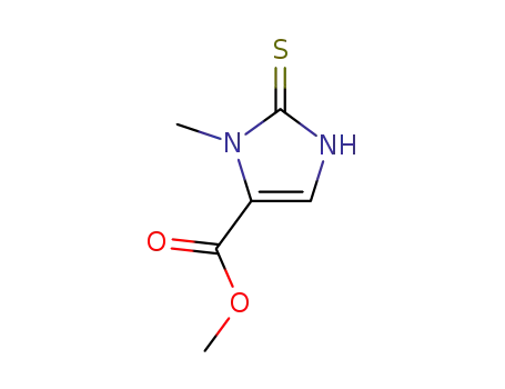 Molecular Structure of 68892-07-9 (METHYL 1-METHYL-2-SULFANYL-1H-IMIDAZOLE-5-CARBOXYLATE)