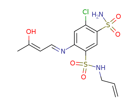 1,3-Benzenedisulfonamide,4-chloro-6-[(3-hydroxy-2-buten-1-ylidene)amino]-N1-2-propen-1-yl-