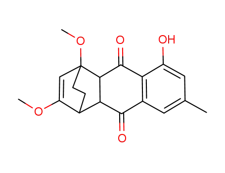Molecular Structure of 139565-29-0 (1,4-Ethanoanthracene-9,10-dione,
1,4,4a,9a-tetrahydro-8-hydroxy-1,3-dimethoxy-6-methyl-)