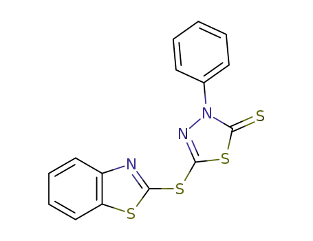 Molecular Structure of 37525-44-3 (5-(benzothiazol-2-ylthio)-3-phenyl-1,3,4-thiadiazole-2(3H)-thione)