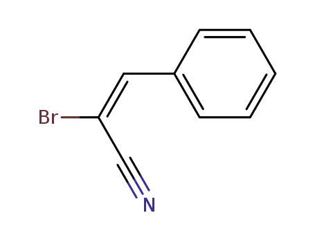 Molecular Structure of 19522-37-3 (2-Propenenitrile, 2-bromo-3-phenyl-, (E)-)