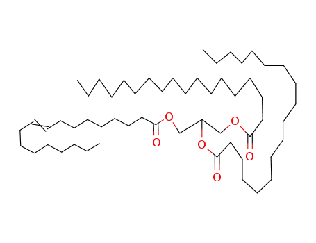 Molecular Structure of 51195-71-2 (1,2-DIOCTADECANOYL-3-[CIS-9-OCTADECENOYL]-RAC-GLYCEROL)