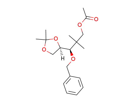Molecular Structure of 1377411-61-4 ((R)-3-(benzyloxy)-3-[(R)-2,2-dimethyl-1,3-dioxolan-4-yl]-2,2-dimethylpropyl acetate)