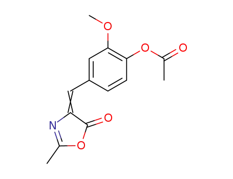 Molecular Structure of 39600-31-2 (4-[[4-(Acetyloxy)-3-methoxyphenyl]methylene]-2-methyloxazol-5(4H)-one)